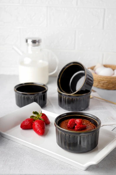 HOMENIVA 4 Adet Hologram Porselen Sufle Kabı – Fırın Airfryer Mikrodalga Kabı - 6