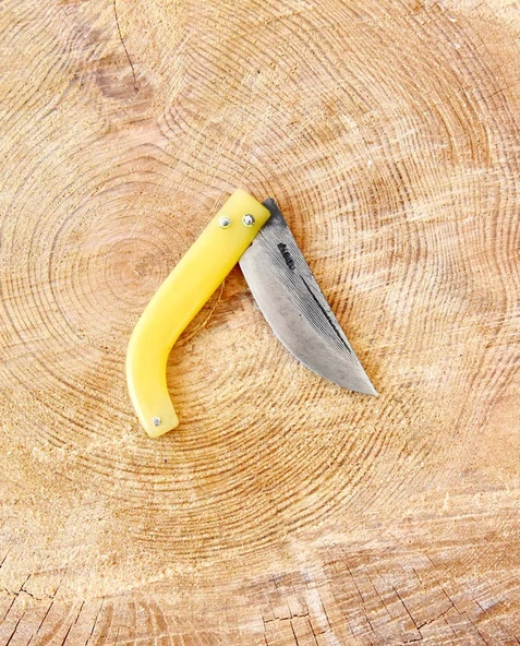 Tapan Cep Çakısı 17 cm Kara Çelik Sarı - 3