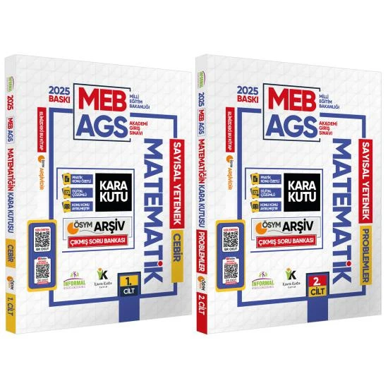2025 MEB-AGS MATEMATİK Kara Kutu 1. ve 2.Cilt ÖSYM Çıkmış Soru Bankası 2li Set Video/PDF Çözümlü