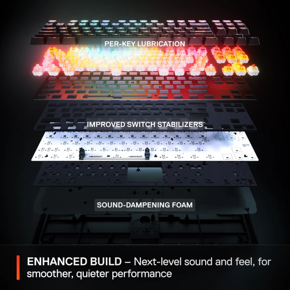 SteelSeries Apex Pro TKL Gen 3 OmniPoint 3.0 HiperManyetik Switch RGB Mekanik Kablolu Oyuncu Klavyesi (UK) - Beyaz - 6