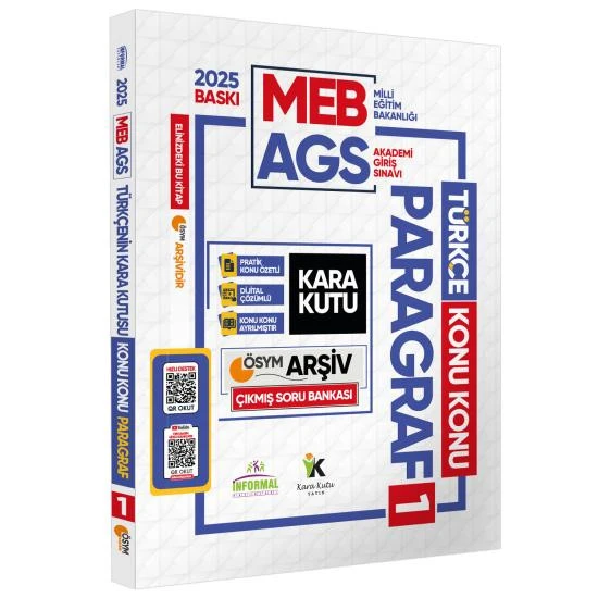 2025 MEB-AGS Kara Kutu Türkçe Paragraf 3lü Altın Set Çıkmış Soru Bankası Konu Özetli Video/PDF Çözümlü - 2