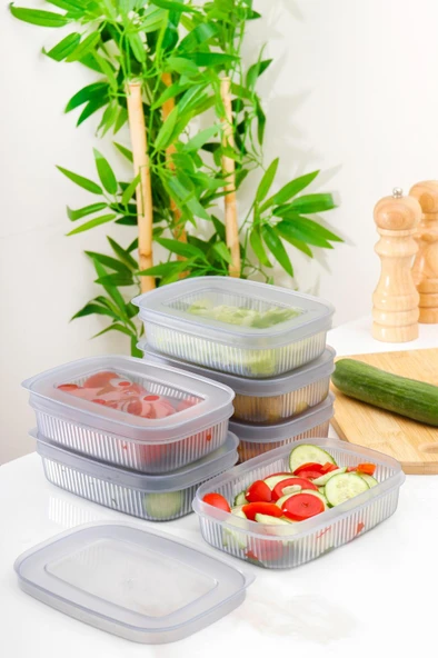 HOMENIVA 6 Adet Mini Saklama Kabı - Kapaklı Buzdolabı Kabı - 2