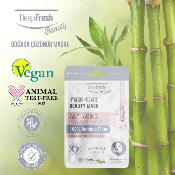 Deep Fresh Tek Kullanımlık Hyaluronic Acid Yaşlanma ve Kırışıklık Karşıtı Yüz Maskesi 8 adet - 3