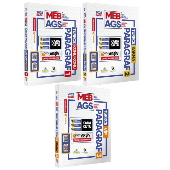 2025 MEB-AGS Kara Kutu Türkçe Paragraf 3lü Altın Set Çıkmış Soru Bankası Konu Özetli Video/PDF Çözümlü