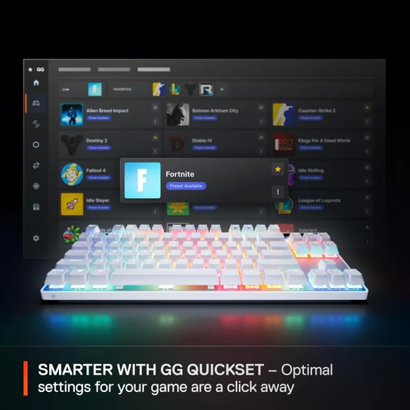 SteelSeries Apex Pro TKL Gen 3 OmniPoint 3.0 HiperManyetik Switch RGB Mekanik Kablolu Oyuncu Klavyesi (UK) - Beyaz - 4