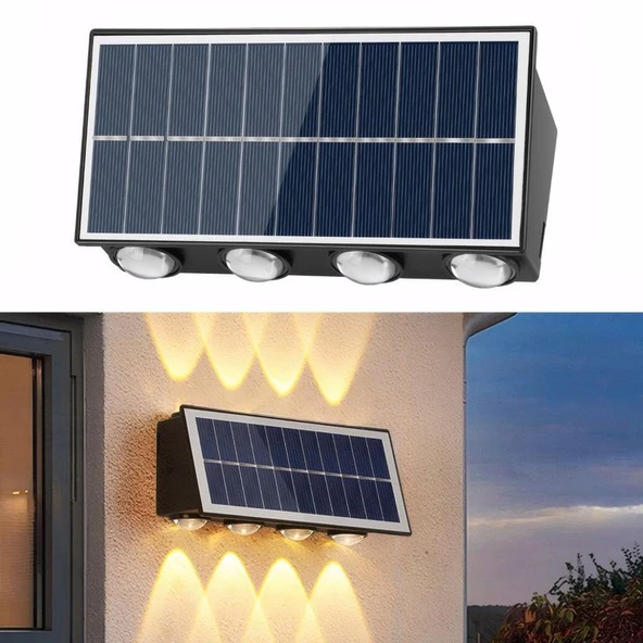 320 Watt, Çok Kaliteli, Güneş Enerjisi İle Çalışır Dekoratif Dış Mekan Aplik Solar Bahçe Duvar Aplik
