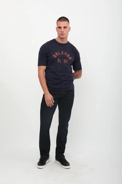 Erkek Likralı Regular Fit Lacivert Jean Pantolon - 9