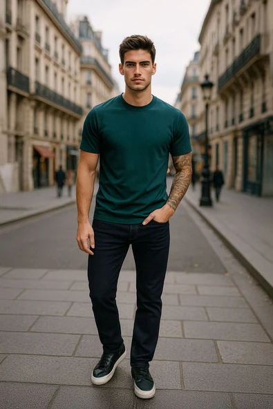 Erkek Likralı Regular Fit Lacivert Jean Pantolon