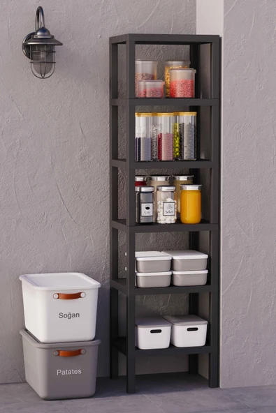 HOMENIVA 6 Katlı Ombeg Düzenleyici Banyo Rafı, Havluluk, Deterjanlık Makyaj Organizer - 11