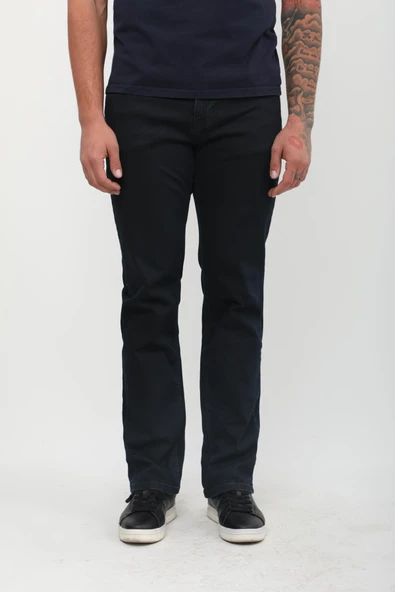 Erkek Likralı Regular Fit Lacivert Jean Pantolon - 4