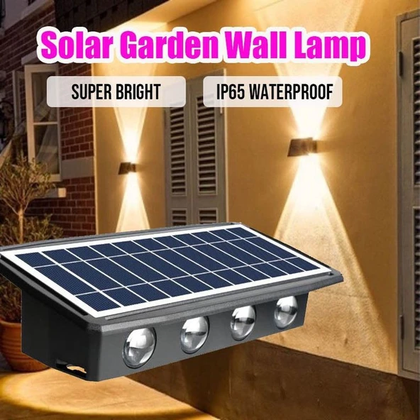 320 Watt, Çok Kaliteli, Güneş Enerjisi İle Çalışır Dekoratif Dış Mekan Aplik Solar Bahçe Duvar Aplik - 7