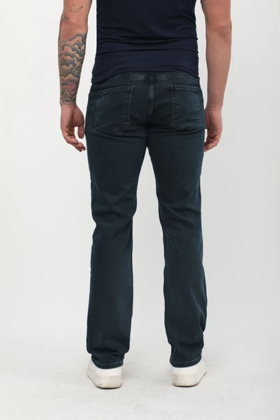 Erkek Likralı Regular Fit Haki Jean Pantolon - 6