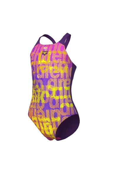 Arena Girl's Arena Multi Colours Swimsuit V Back Kız Çocuk Mayo Mor 009007909