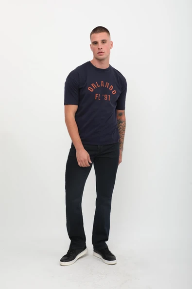 Erkek Likralı Regular Fit Lacivert Jean Pantolon - 7