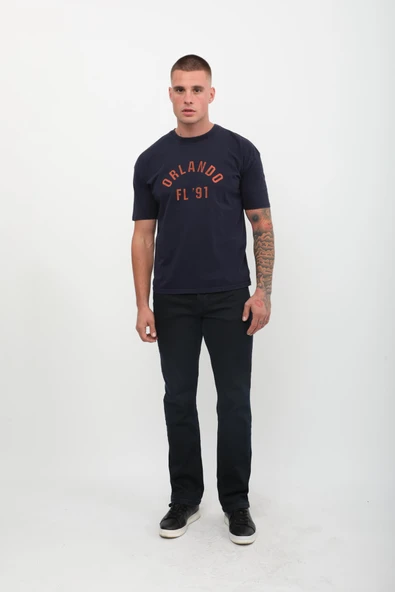 Erkek Likralı Regular Fit Lacivert Jean Pantolon - 2