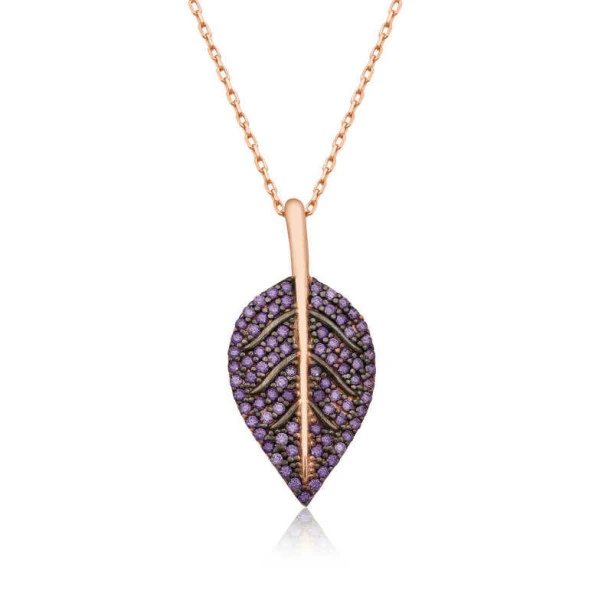 Gümüş Yaprak Bayan Kolye ürün görseli 1