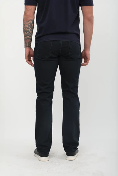 Erkek Likralı Regular Fit Lacivert Jean Pantolon - 5