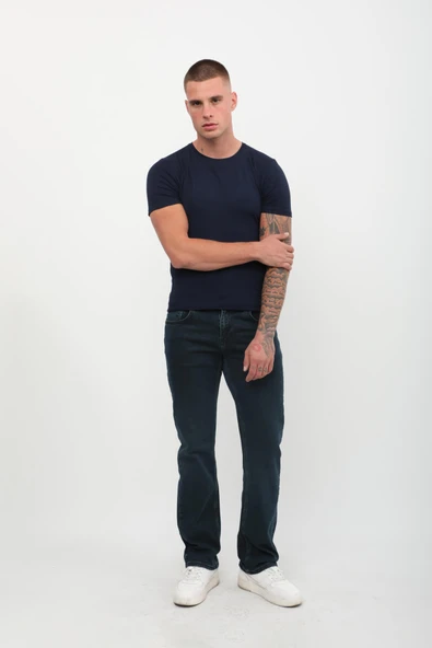 Erkek Likralı Regular Fit Haki Jean Pantolon - 4
