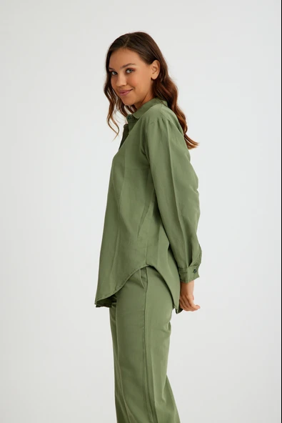 Özel Tasarım Keten Günlük İkili Takım Alt Üst - 7