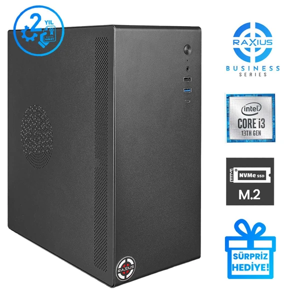 RaXius Business B1 i3 UHD730-131A004 i3-13100 32GB 512SSD FreeDOS Masaüstü Bilgisayar - 2