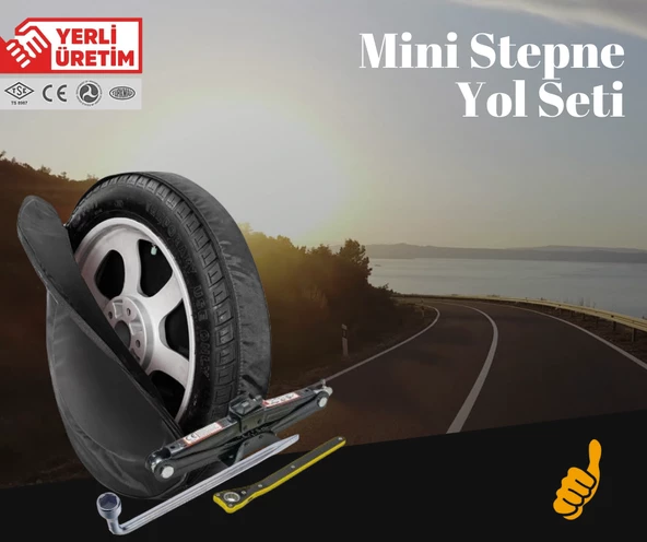 Mini Stepne Yol Seti (stepne +kriko+kılıf+bijon anahtarı)