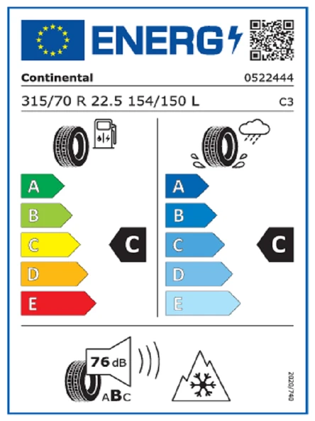 Contınental 315/70R22.5 154/150L (152/148M) CHD5 Kış Lastiği (Üretim Yılı: 2025) - Resim 2