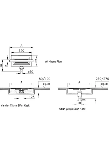 Vitra 59980476000 Eco-Flow V-Flow Dk100 40 cm Mat Krom Yandan Duş Kanalı - 2