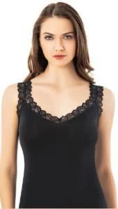 Kota Bayan Modal V Yaka Dantel Askılı Atlet 6606 - Resim 2