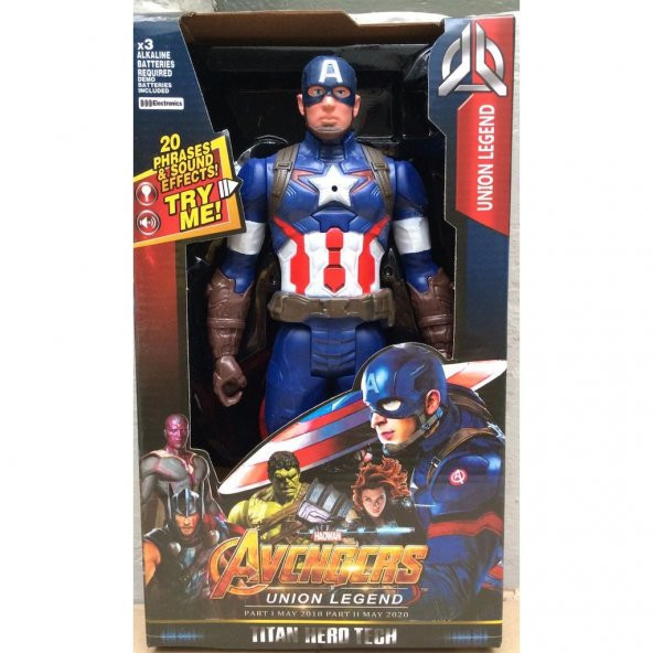 Avengers Captain America Figür 30 Cm. Işıklı Sesli Kaptan Amerika Figür - 2