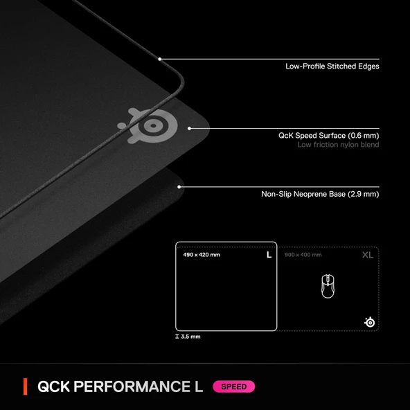 SteelSeries QcK Large Performance Speed Gaming Mouse Pad - 7