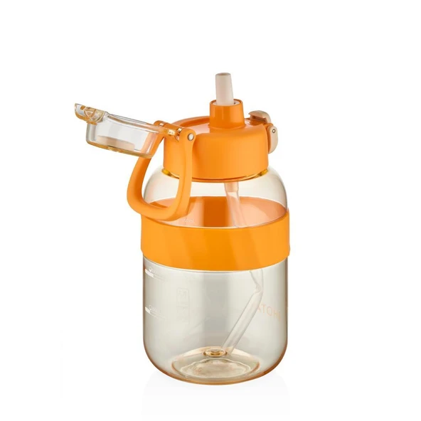 Shotay Pipetli Su Matarası Tritan Turuncu 1000Ml - Resim 2