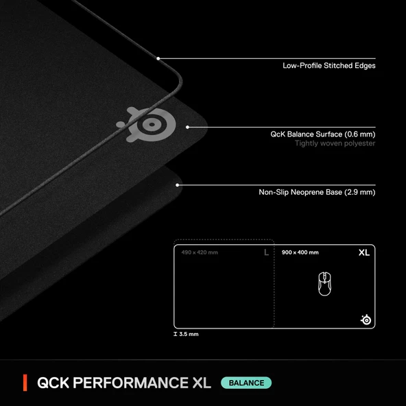 SteelSeries QcK XLarge Performance Balance Gaming Mouse Pad - Resim 7