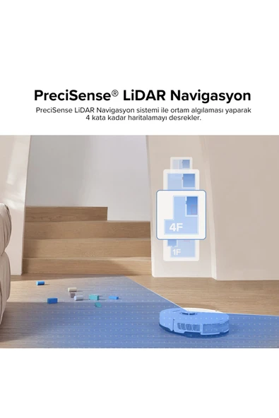 Roborock S8 Sonic Mopping Akıllı Robot Süpürge - Beyaz - Resim 6