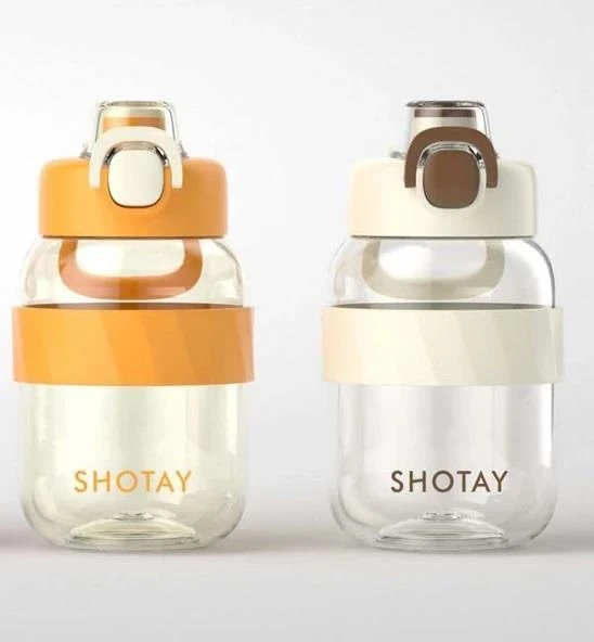 Shotay Pipetli Su Matarası Tritan Turuncu 1000Ml - Resim 3