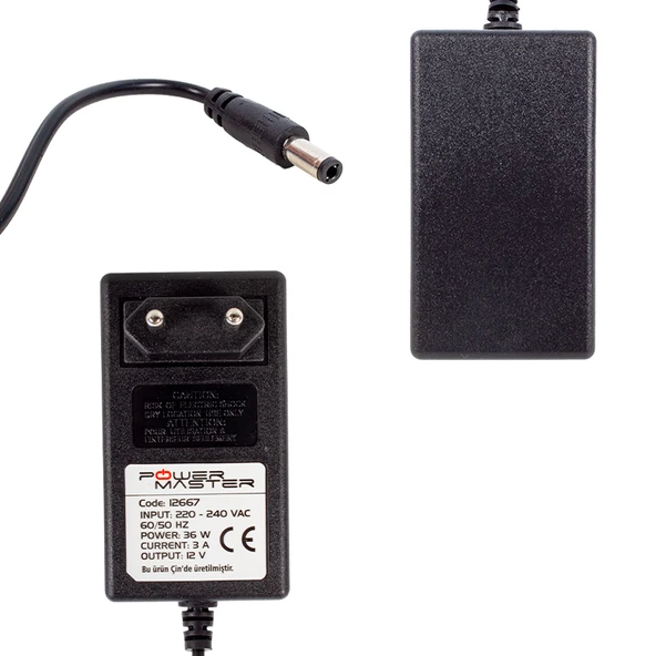 KESPA 12 VOLT - 3 AMPER PLASTİK KASA PRİZ TİPİ ADAPTÖR 5.5*2.5 UÇ