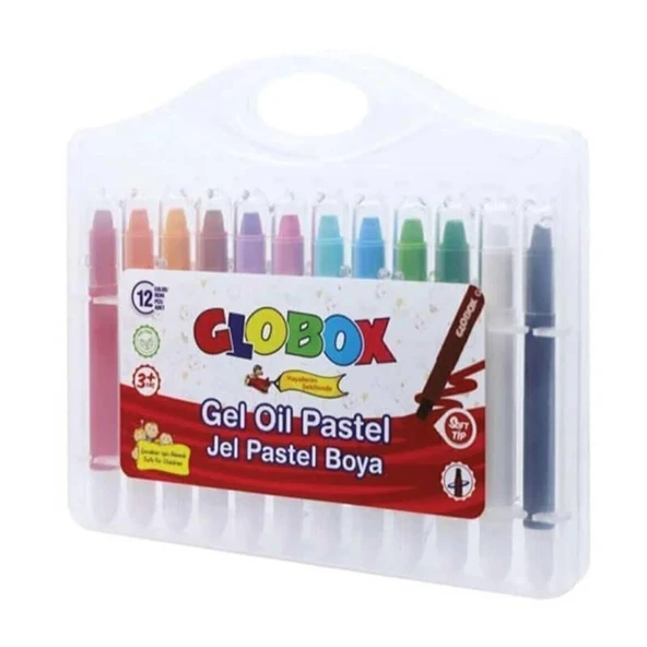 Globox Jel Pastel Boya Çevirmeli PP Kutu 12 Renk