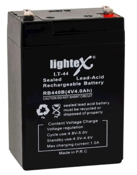 LIGHTEX LT-44 4 VOLT - 4 AMPER KURU AKÜ (IŞILDAK AKÜSÜ) (69 X 45 X 97 MM)