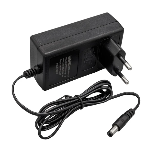 WEKO 18 VOLT - 1 AMPER  5.5*2.5 UÇLU PLASTİK KASA PRİZ TİPİ ADAPTÖR YERLİ ÜRETİM