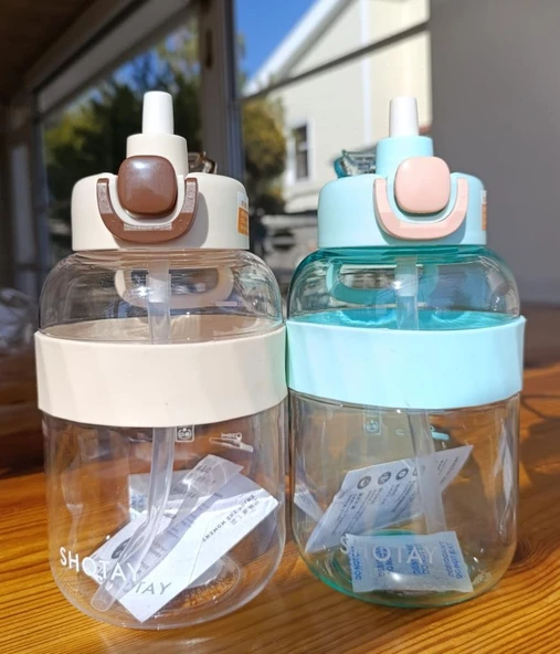 Shotay Pipetli Su Matarası Tritan Krem 1000Ml - 4