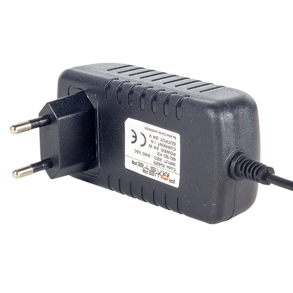 POWERMASTER PM-15429 24 VOLT - 1 AMPER 5.5*2.5 MM UÇLU PRİZ TİPİ PLASTİK KASA ADAPTÖR