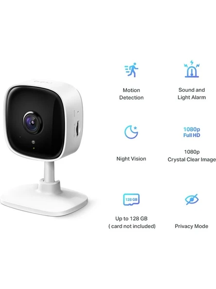 TP-LINK Tapo C100, 1080P Full HD İç Mekan Wi-Fi Güvenlik Kamerası, Hareket Tespit ve Takibi, 9m Gece Görüşü, Çift Yönlü Sesli İletişim, Sesli Alarm, Bulut/Yerel Depolama - 4