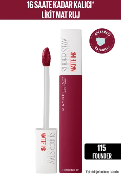 Maybelline New York Superstay Matte Ink Kalıcı Ruj 115 Founder