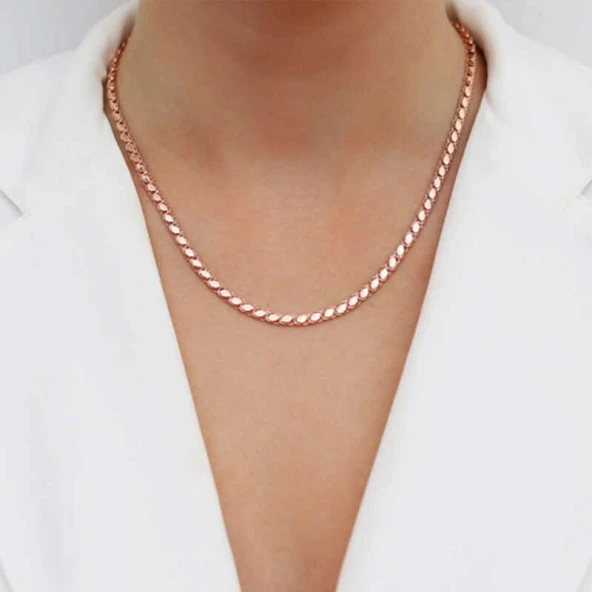 Gümüş Rose Pullu Arpa Zincir - Resim 3