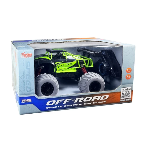 Uzaktan Kumandalı Full Fonksiyon 1:14 Şarjlı 2.4G Off-Road Araba Yeşil - 3