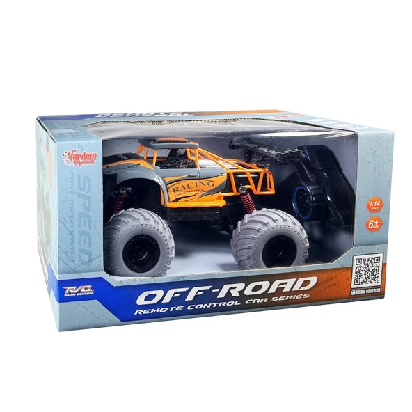 Uzaktan Kumandalı Full Fonksiyon 1:14 Şarjlı 2.4G Off-Road Araba Turuncu - 4
