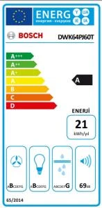 BOSCH DWK64PJ60T SİYAH CAM DUVAR TİPİ ANKASTRE  DAVLUMBAZ - 2