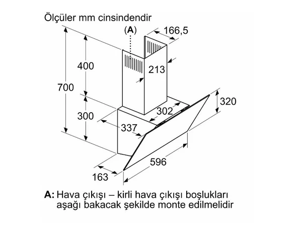 BOSCH DWK64PJ60T SİYAH CAM DUVAR TİPİ ANKASTRE  DAVLUMBAZ - 5