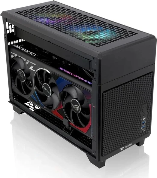 Thermaltake Core V21 SPCC Mikro ATX Mini ITX Cube Oyun Bilgisayarı Kasası - 3
