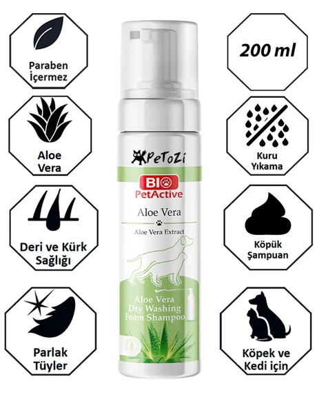 Aloe Vera Özlü Kuru Yıkama Köpük Şampuan 200 ML