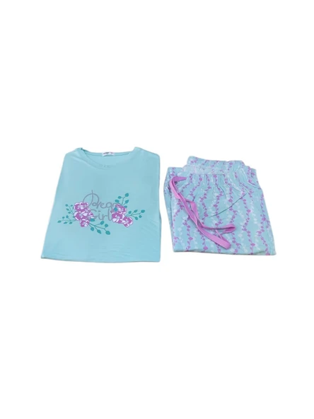 Aydoğan Kadın Yeşil Viskon Kısa Kollu Pijama Takımı 240032 - Resim 2